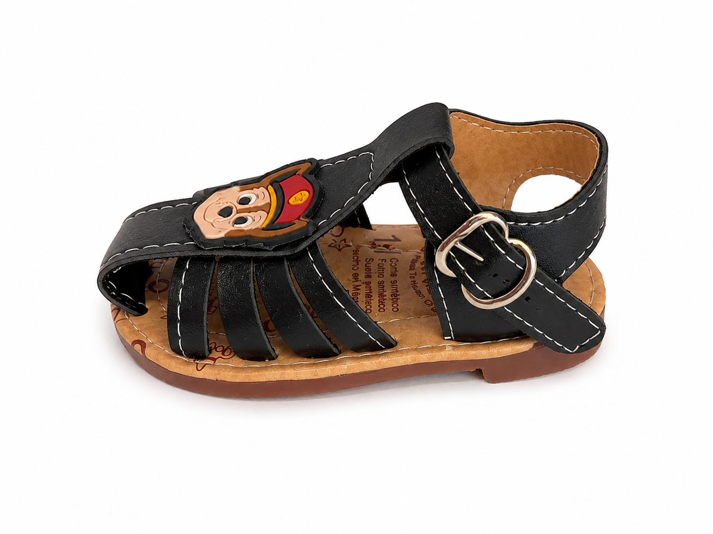 Huaraches niño OFERTA – negros con diseño de perrito policía 🐶🚓🖤