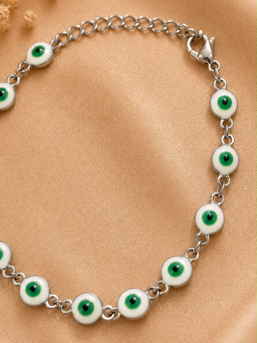 Pulsera Dama ojo verde 💚🤍