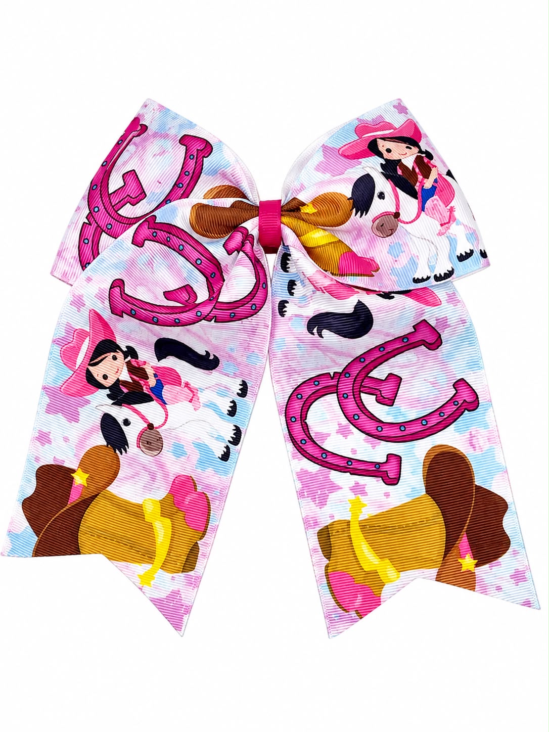 Moño niña vaquero rosa con tirantes largos 🎀🤠🐴
