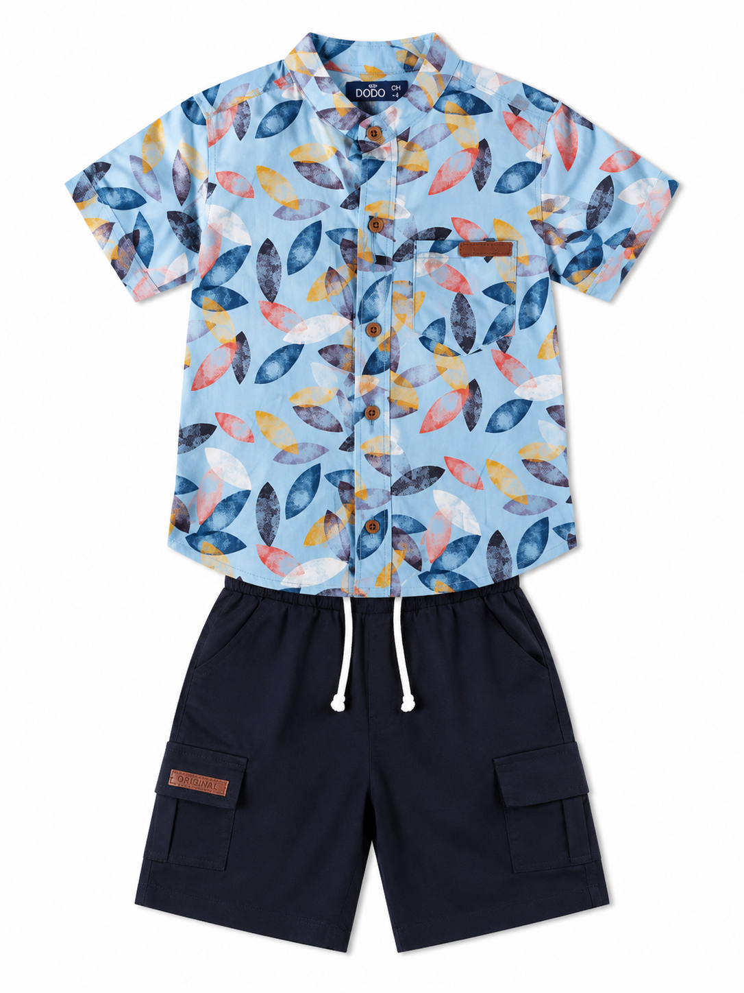 Set niño camisa estampada con short cargo