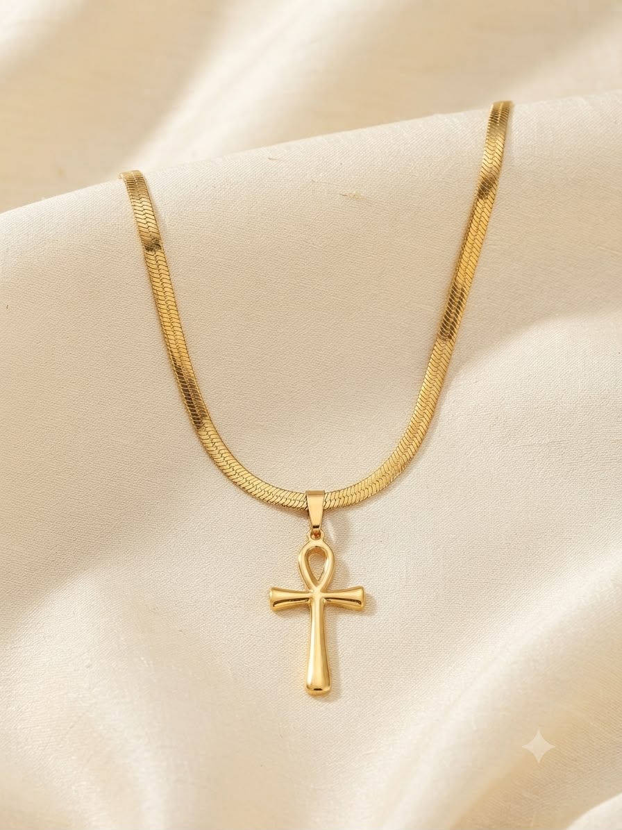 Collar accesorio dama – Cruz egipcia (Anj)