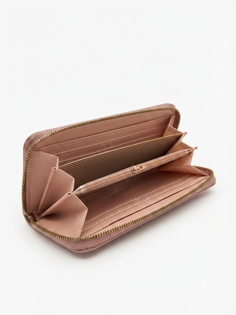 Cartera Dama tipo Wallet palo de rosa