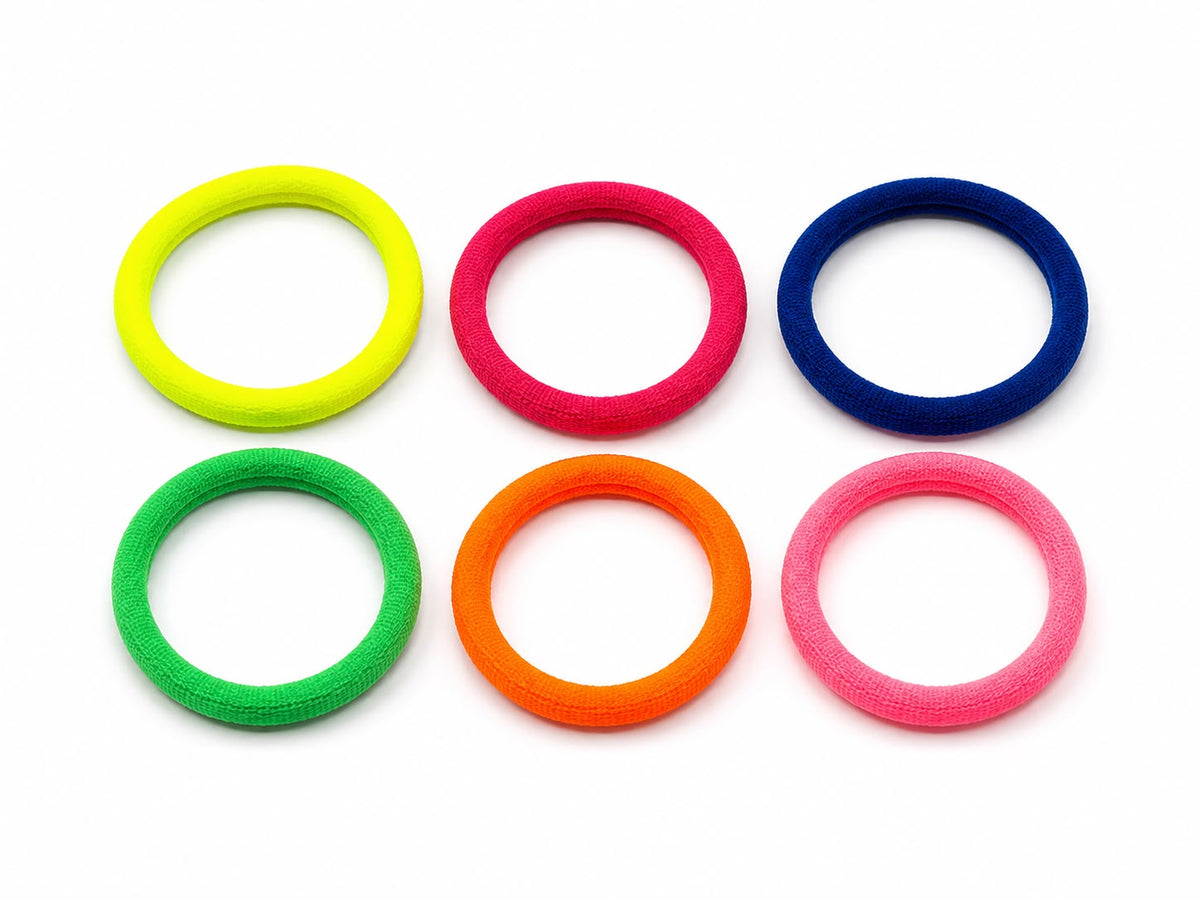 Set Ligas Cabello de Colores, 6 ligas Vibrantes, Suaves y Resistentes