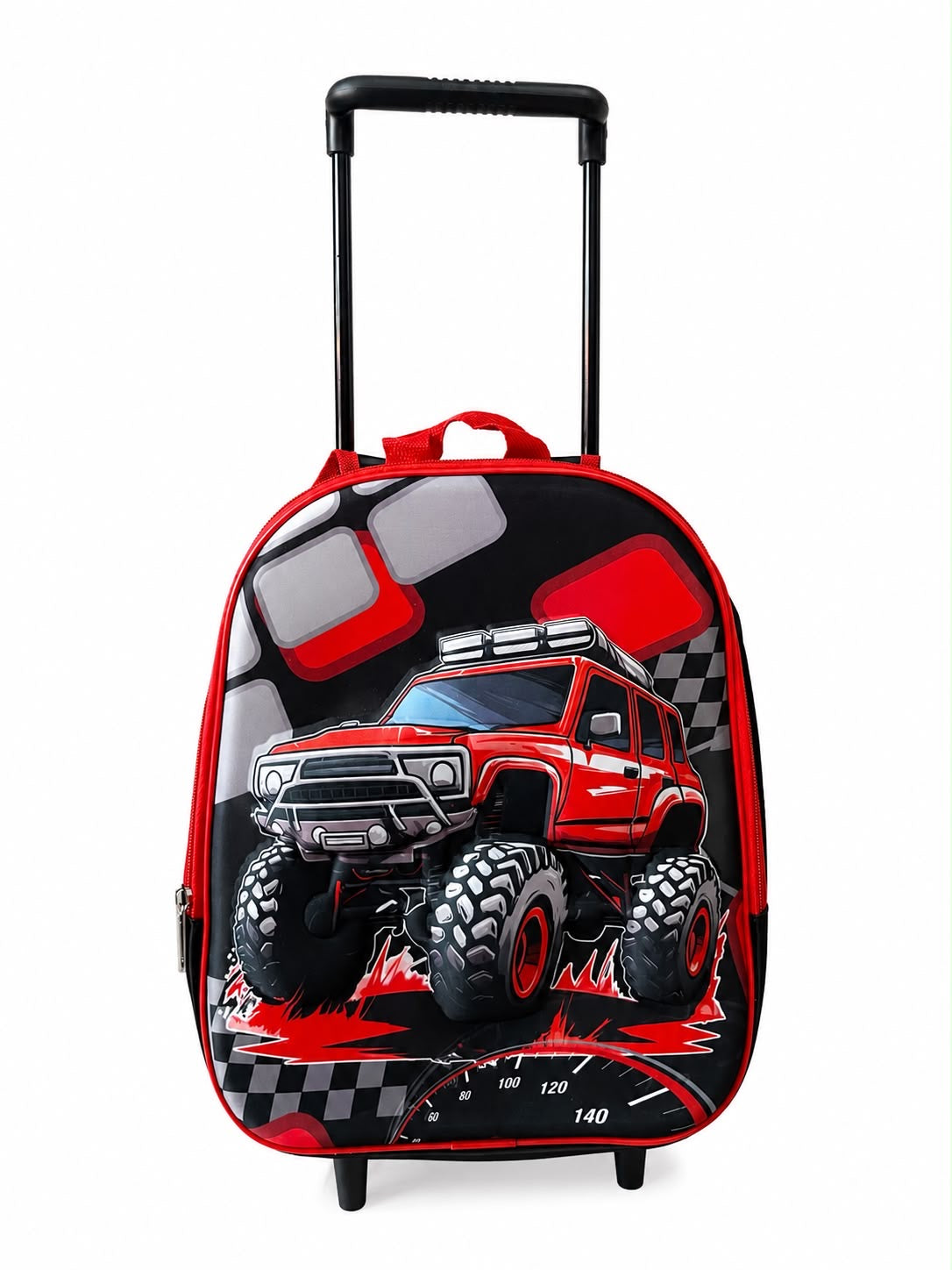 Mochila escolar con carrito carreras 4X4
