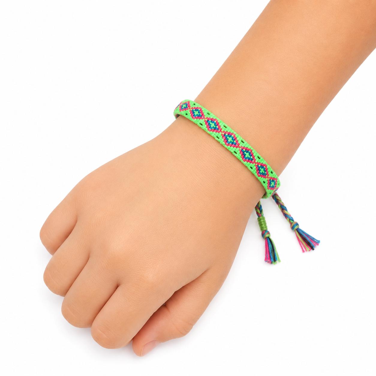Pulsera niña tejida neón 💚💖