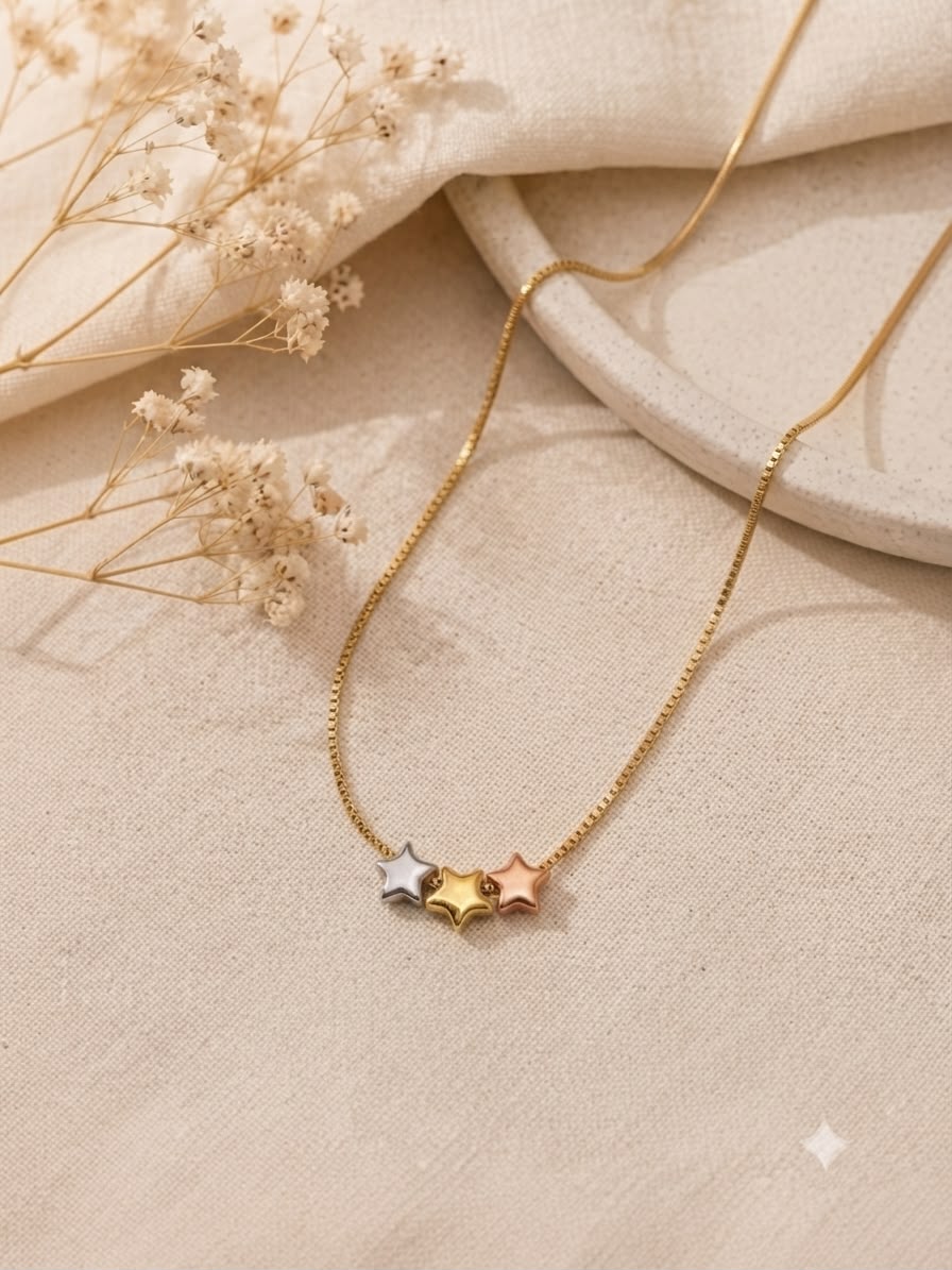 Collar accesorio dama – Triple estrella