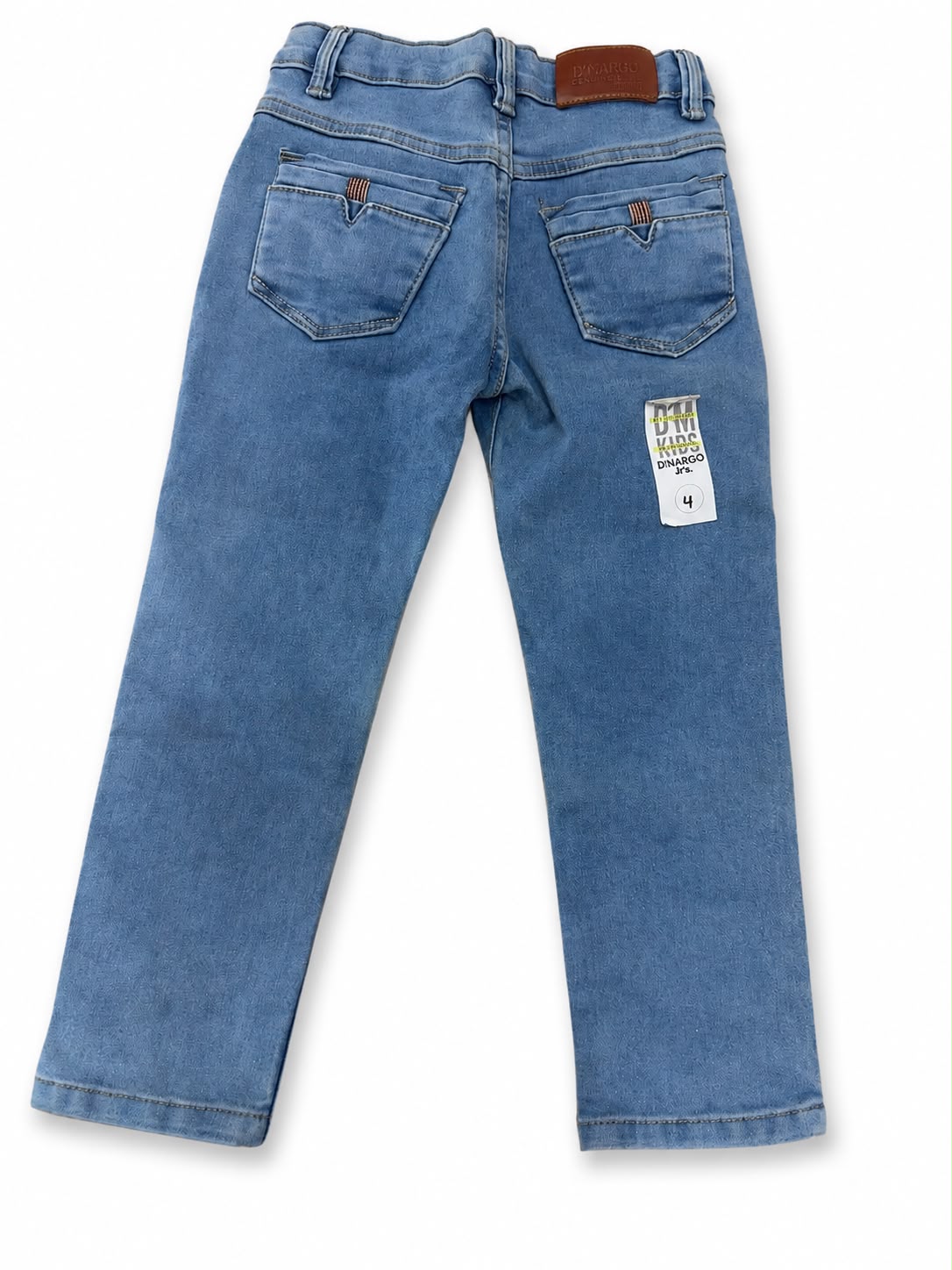 Pantalón niño mezclilla azul claro con detalles desgastados