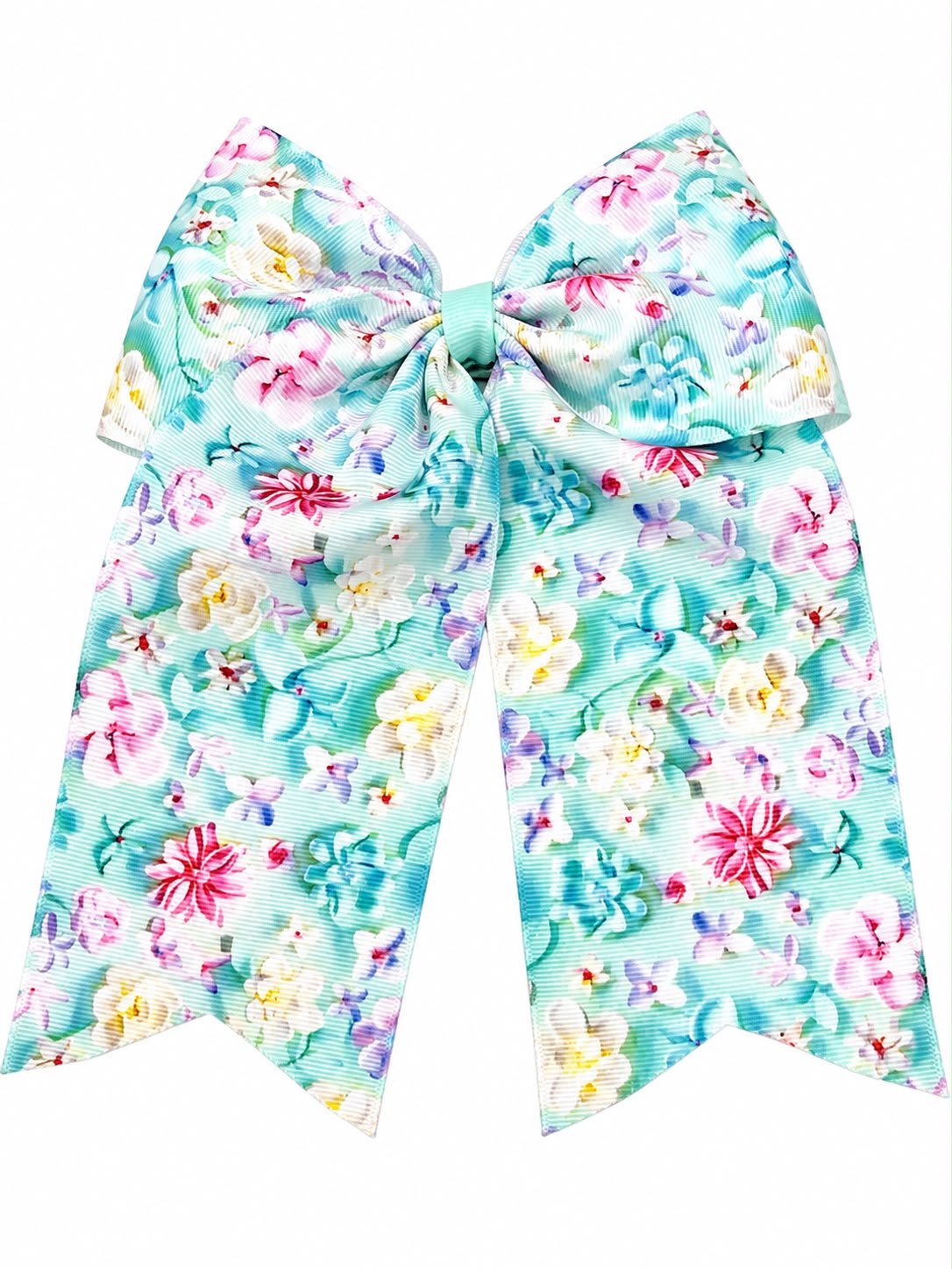Moño niña floral verde menta con tirantes largos 🎀🌸