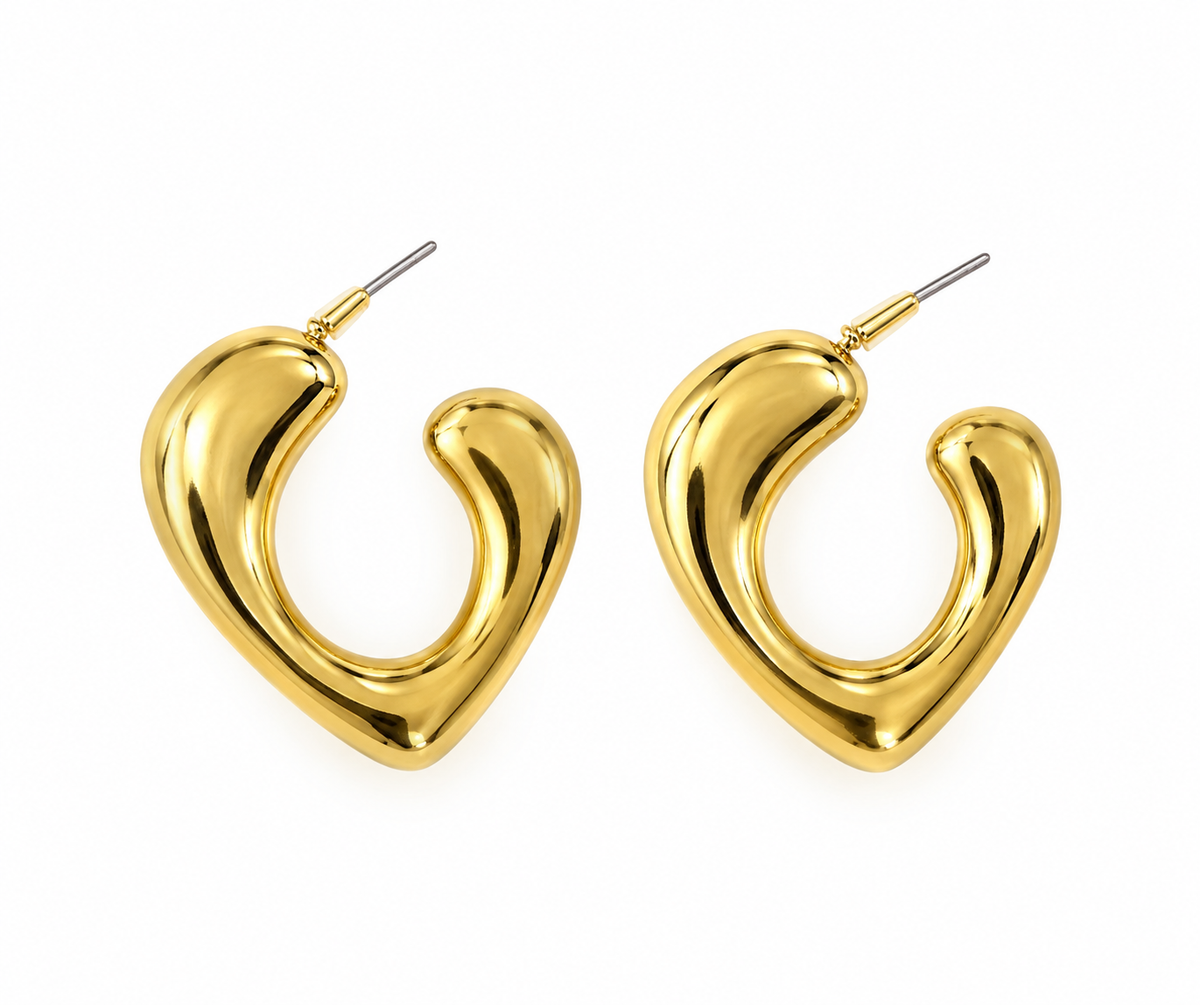 Aretes dama corazón abierto 💛