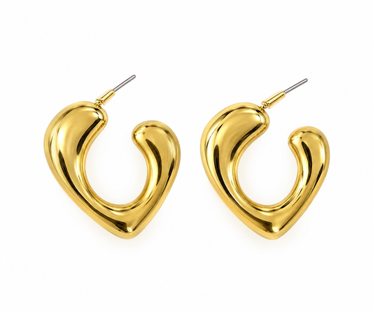 Aretes dama corazón abierto 💛
