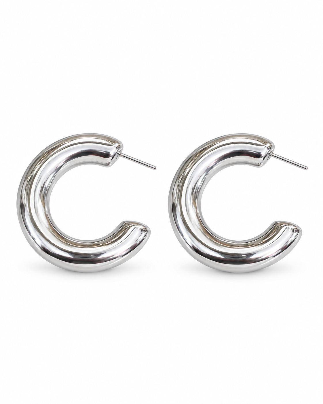 Aretes dama tipo argolla plateada ✨