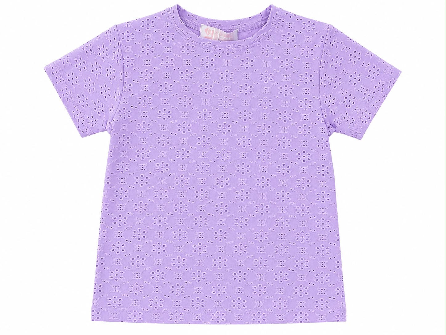 Blusa niña lila con bordado floral