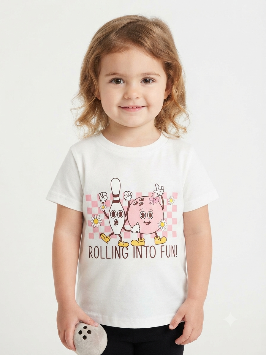 Blusa niña estampada de manga corta llena de diversión