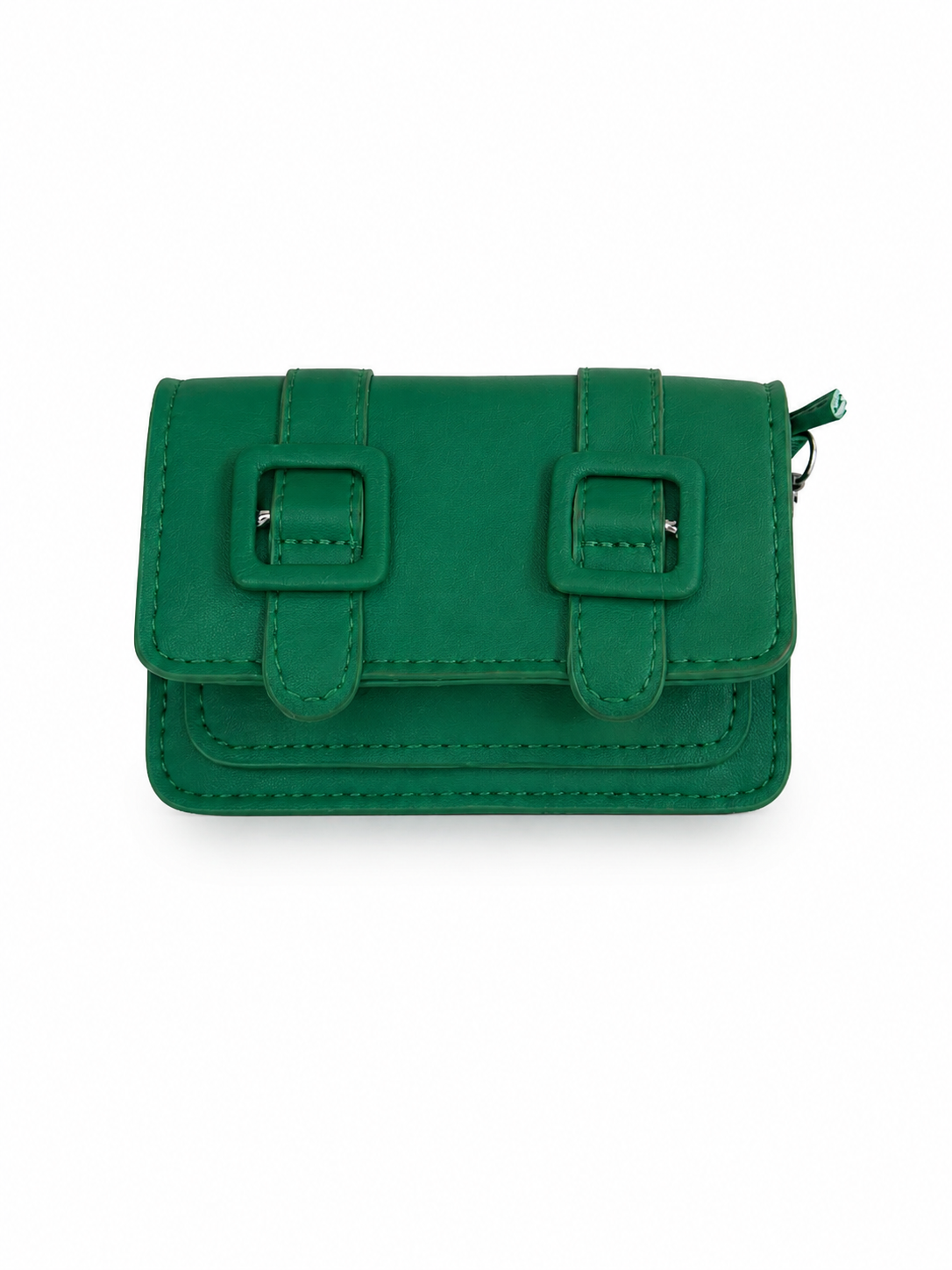 Bolsa Infantil Verde con Hebillas Decorativas