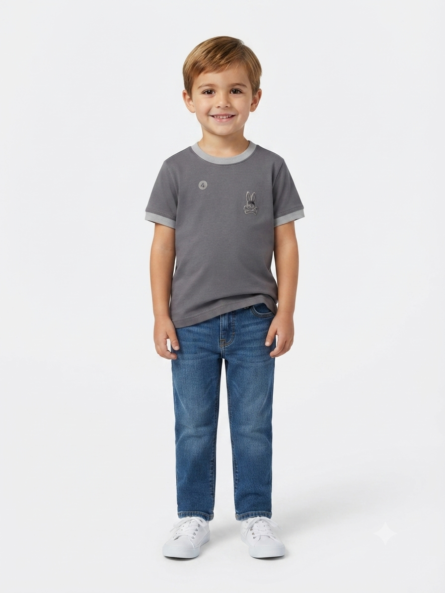 Playera niño cuello redondo lisa