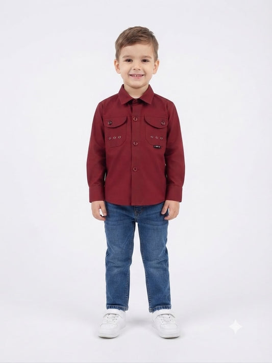 Camisa niño manga larga clásica