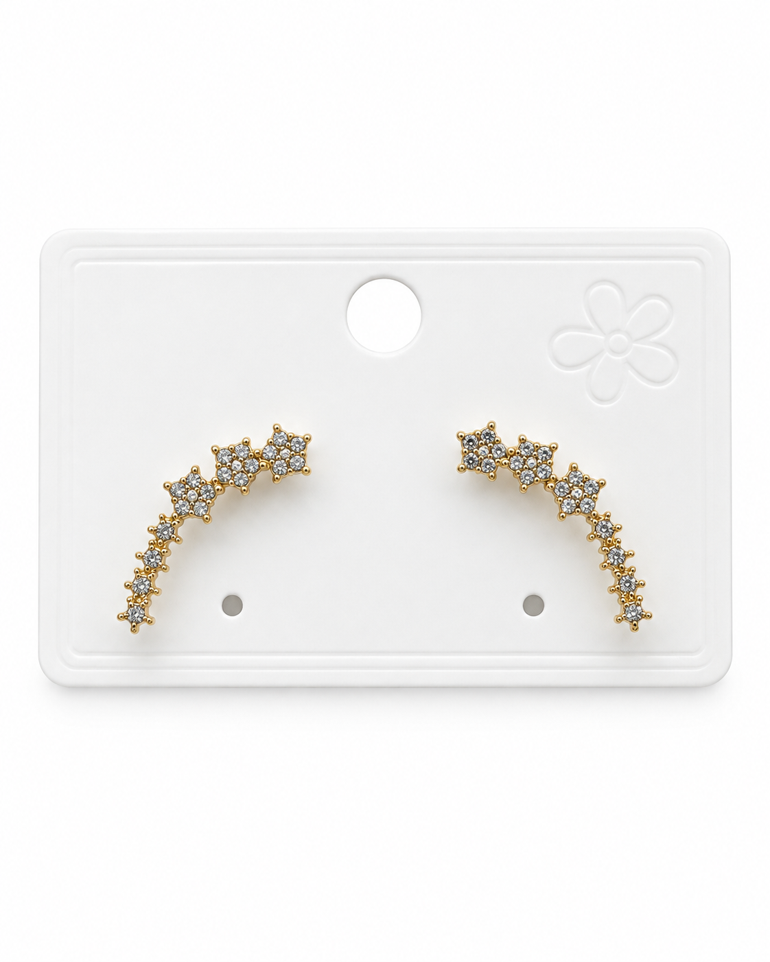 Aretes Dama trepador dorado con cristales ✨