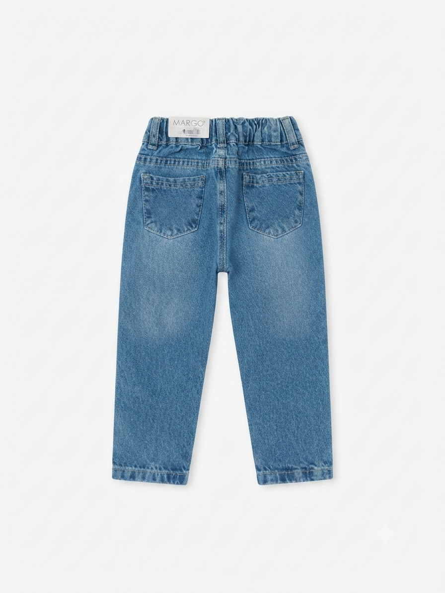 Pantalón niña de mezclilla clásico azul claro