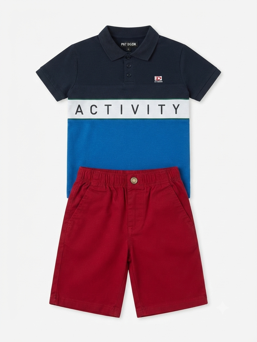 Set niño playera tipo polo + bermuda