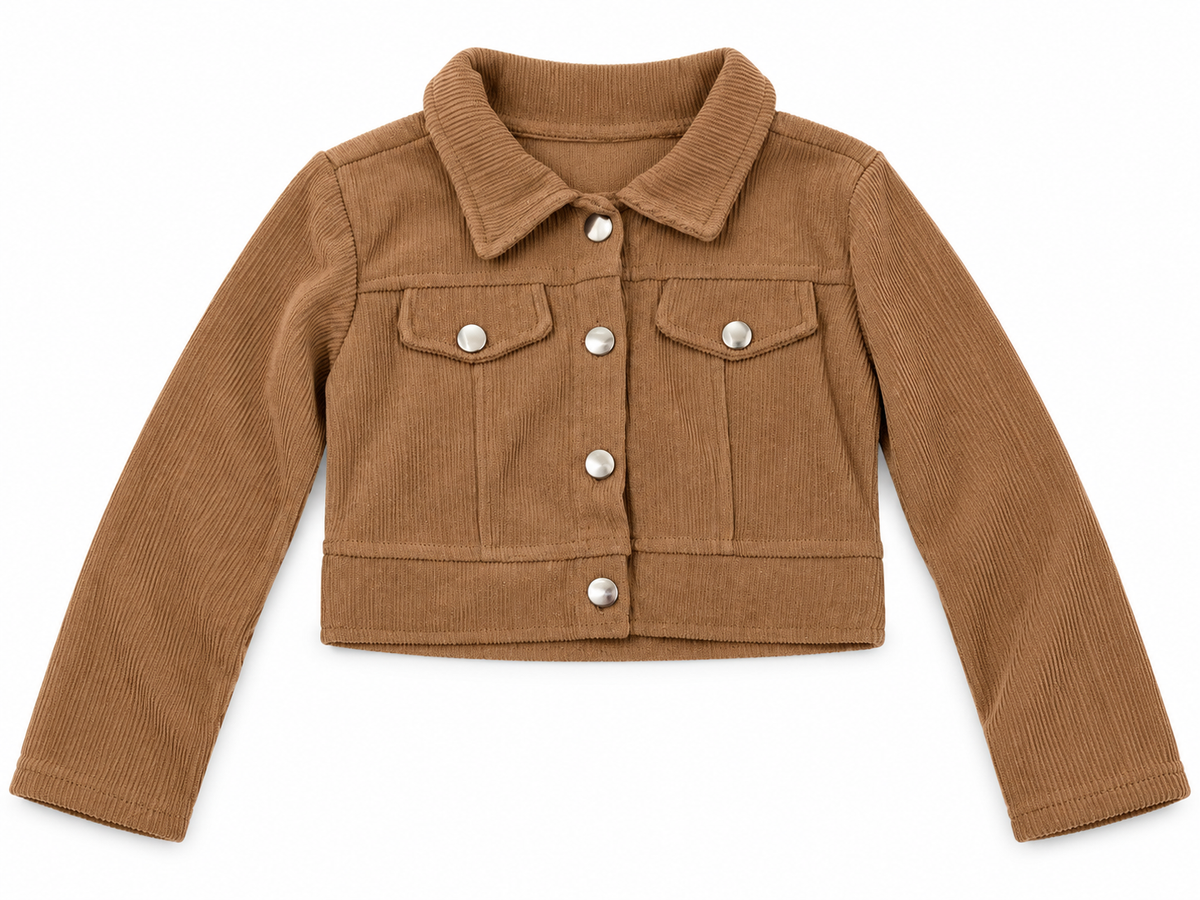 Set Niña de 2 Piezas con Chaqueta y Falda Short de Pana 🤎