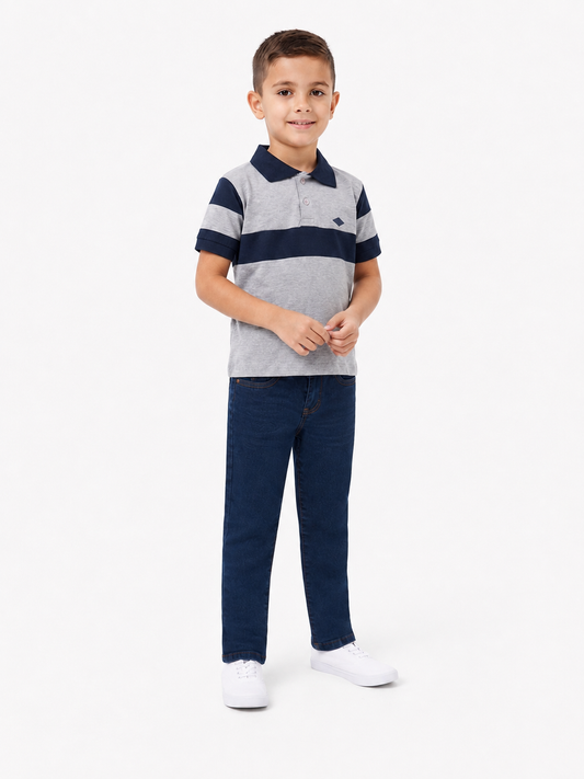 Set niño polo + pantalón de mezclilla