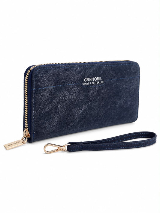Cartera Dama tipo Wallet azul marino