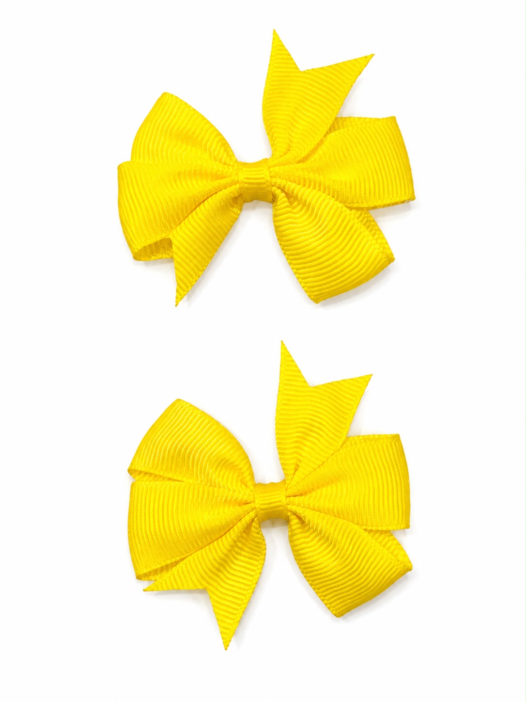 Moño par niña amarillo de grosgrain