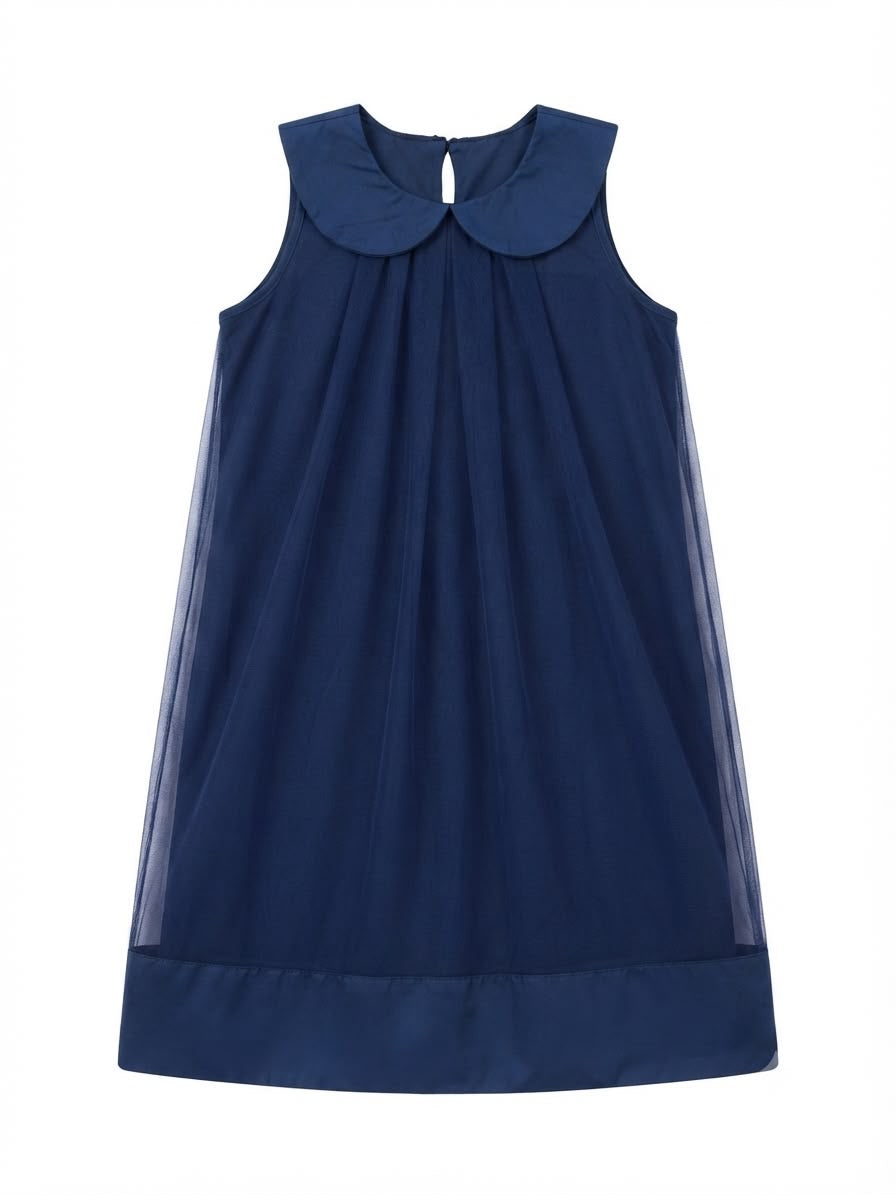 Vestido niña con cuello Peter pan