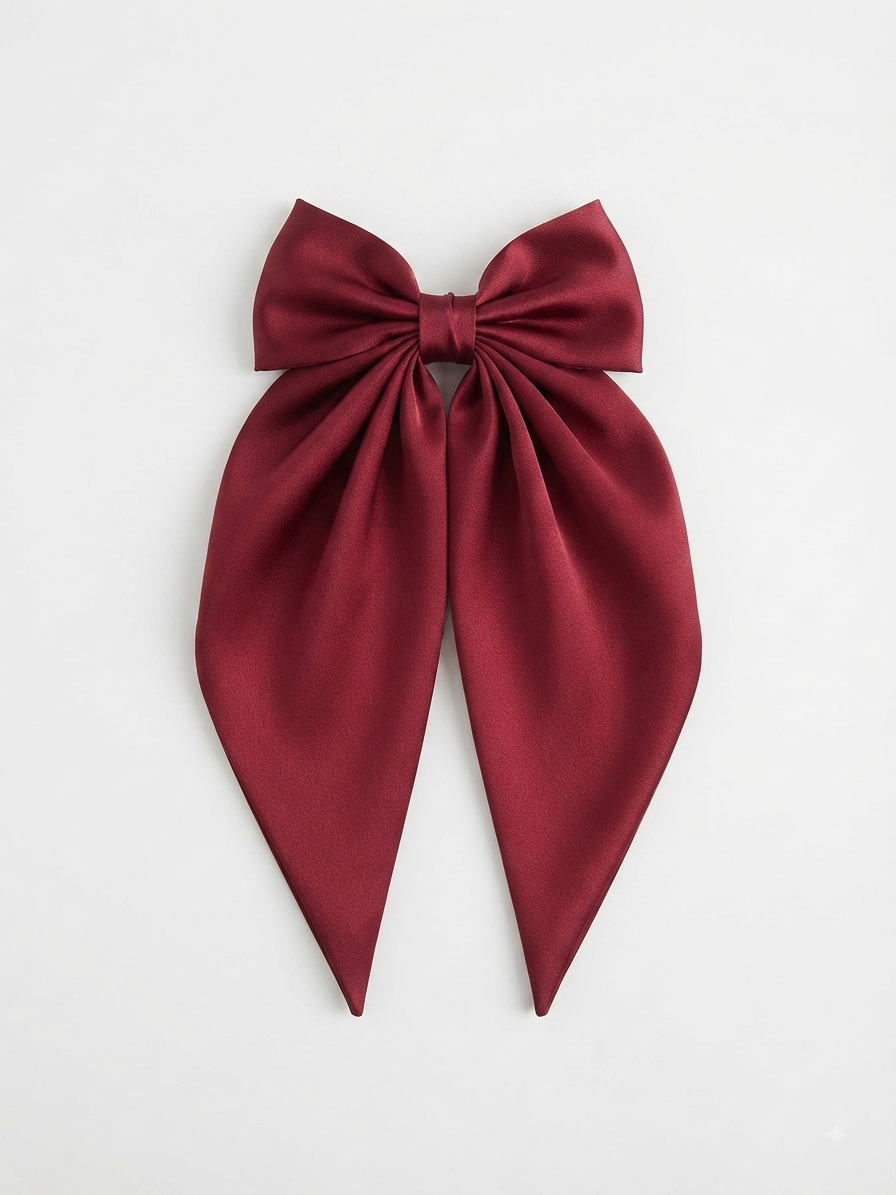 Moño Coquette Niña - Lazo Tinto Sofisticado Estilo Pañuelo