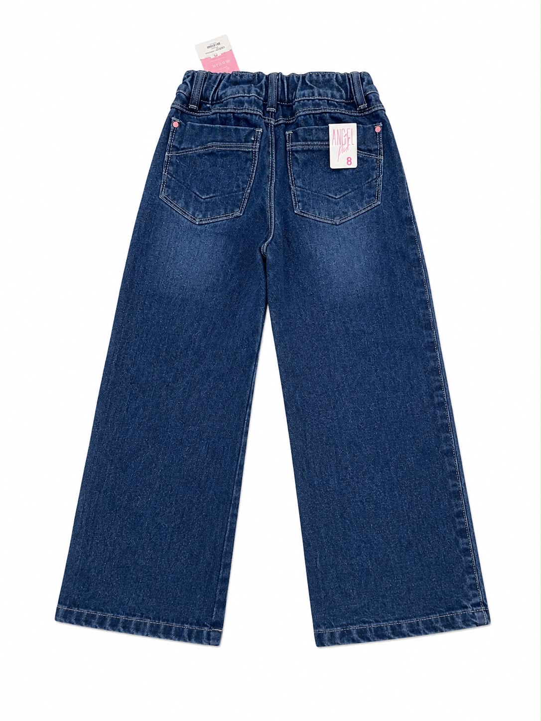 Pantalón niña mezclilla wide leg azul oscuro