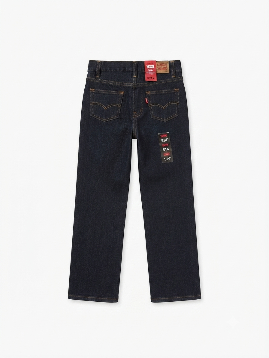 Pantalón niño mezclilla azul oscuro clásico