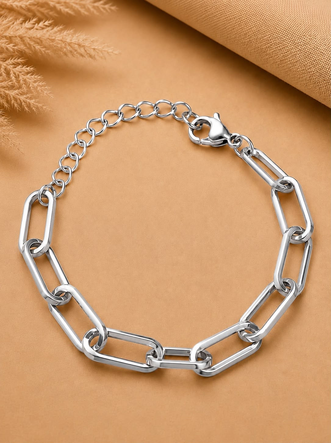 Pulsera Dama eslabones plateados
