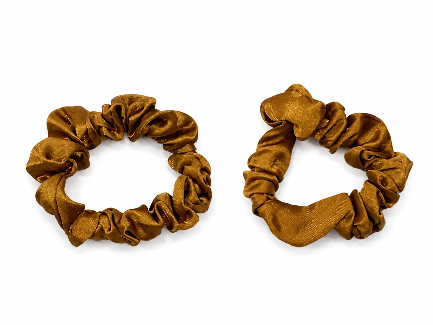 Set Liga cabello accesorio satinada dorado café – 2 piezas