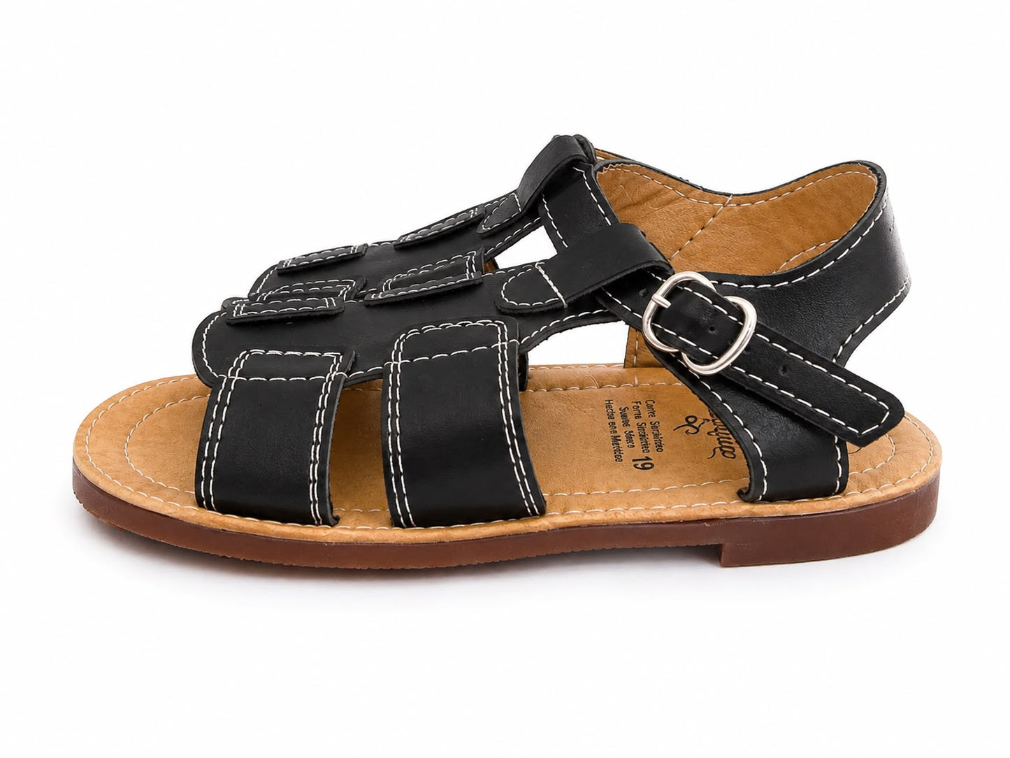 Huaraches niño OFERTA – negros con costuras en contraste 🖤