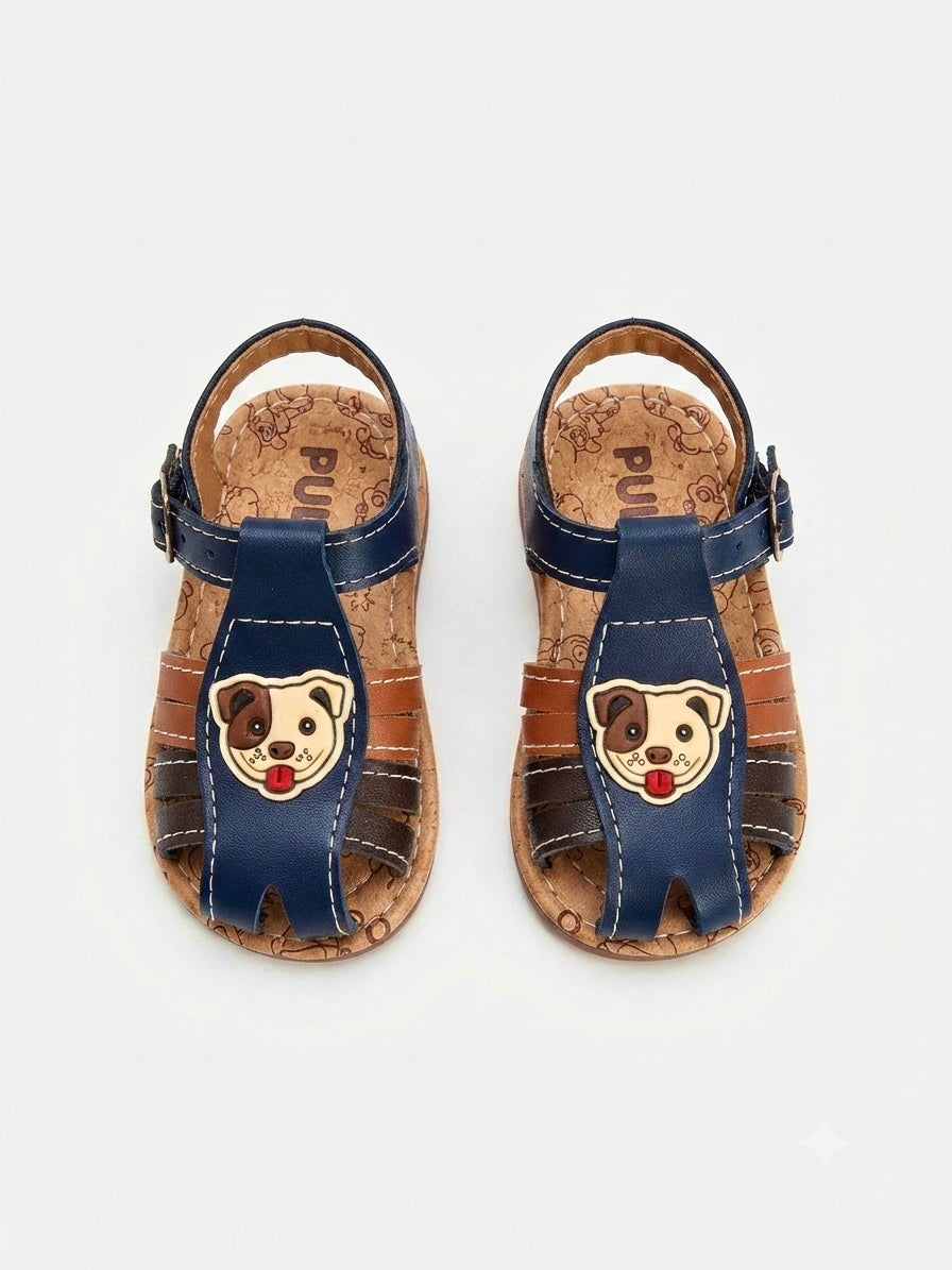 Huaraches niño OFERTA – azul marino con diseño de perrito 🐶💙