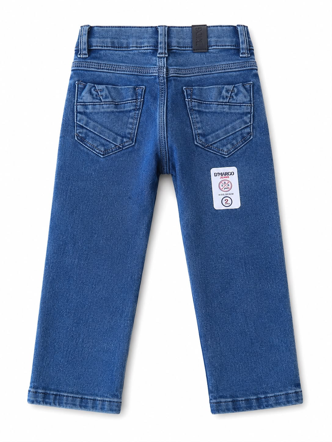 Pantalón niño mezclilla azul slim fit con detalles desgastados