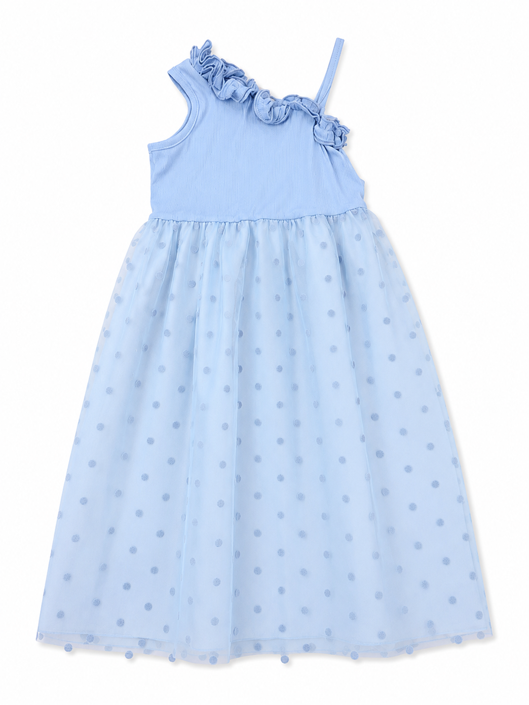 Vestido niña azul con tul
