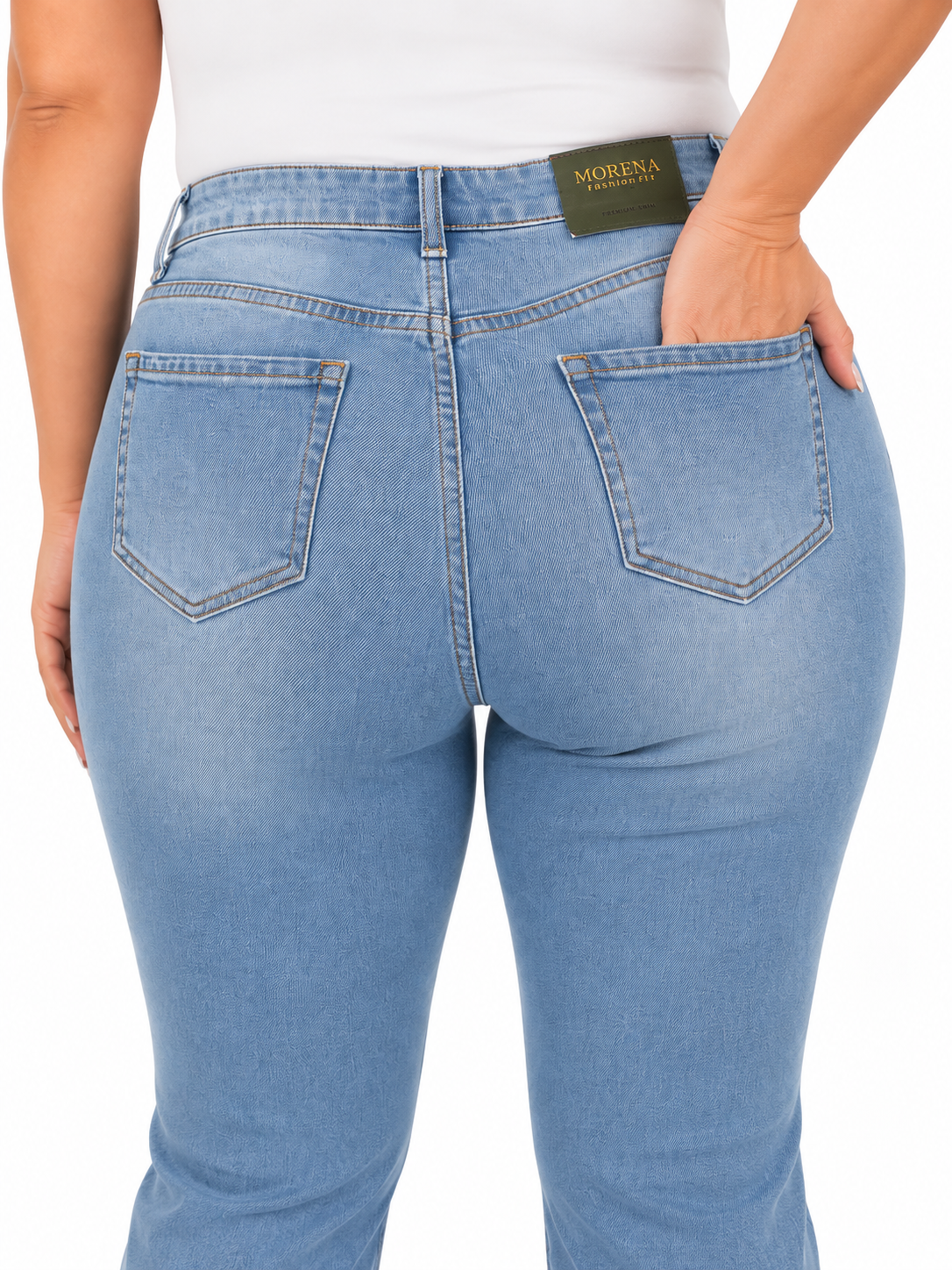 Pantalón dama mezclilla skinny plus azul claro