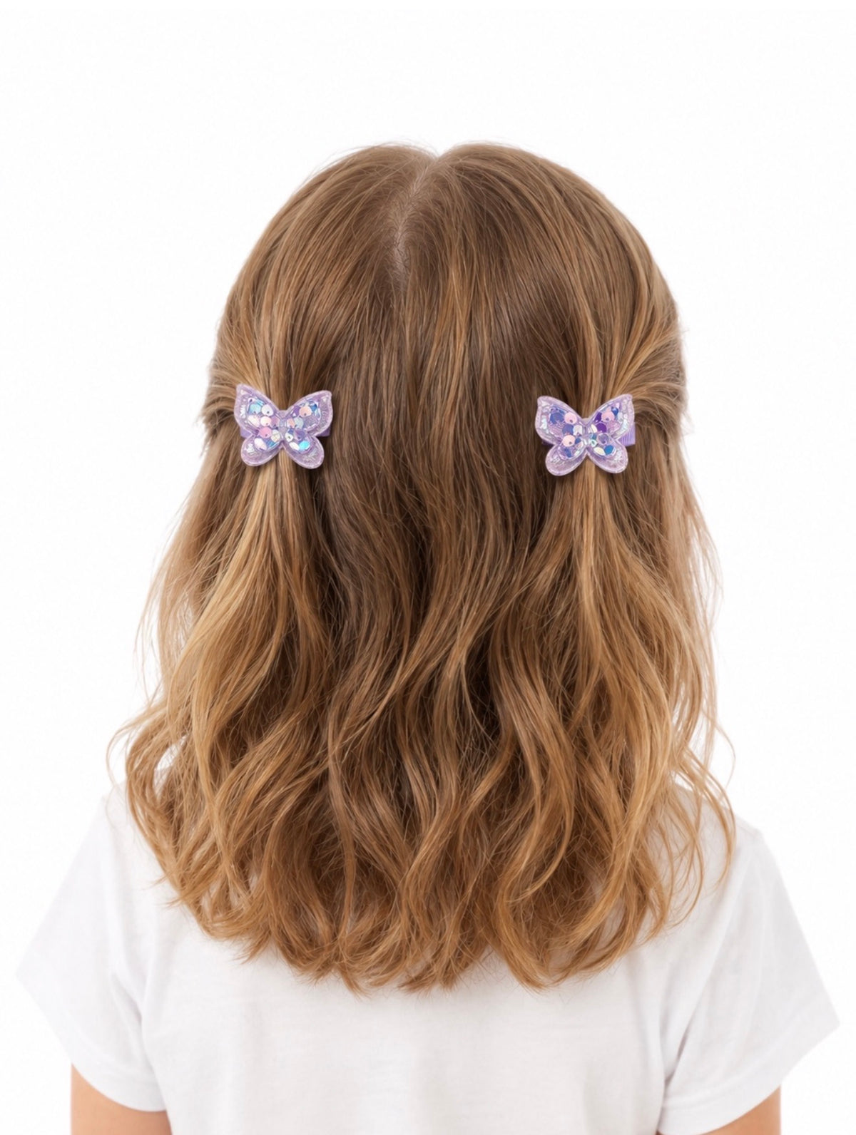 Moño niña mariposa con lentejuelas