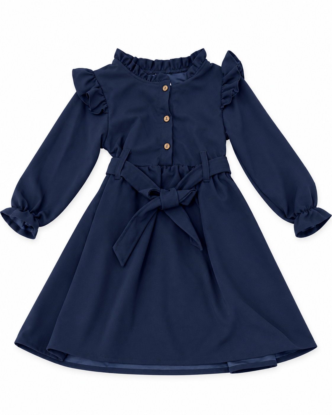 Vestido niña azul marino con lazo 💙