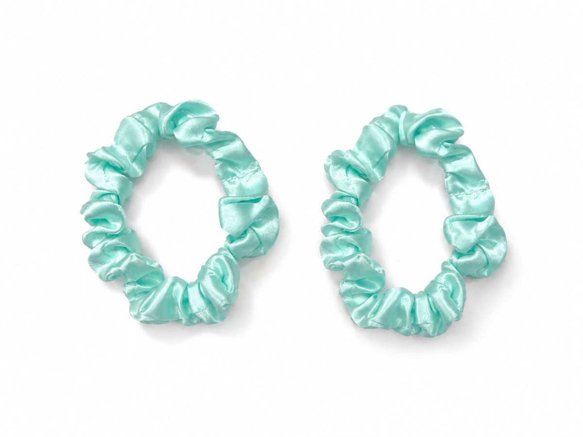 Set Liga cabello accesorio satinada color menta – 2 piezas