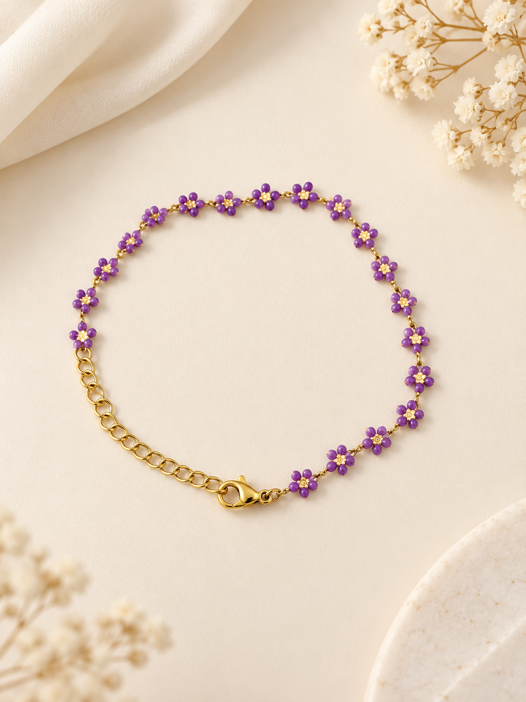 Pulsera dama florecitas