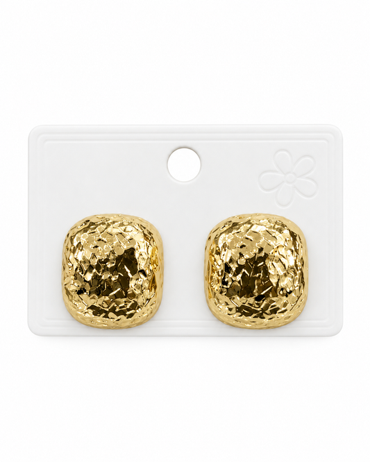 Aretes Dama dorados efecto martillado ✨