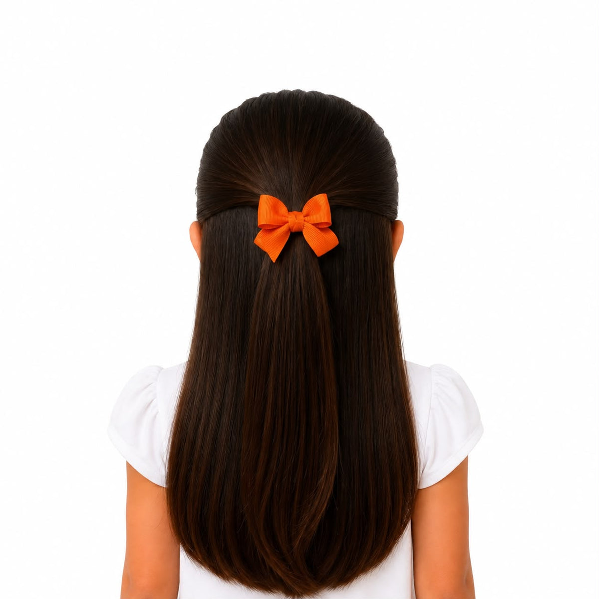 Moño chico niña naranja vibrante