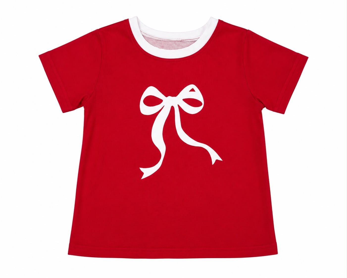 Blusa niña roja con diseño de moño