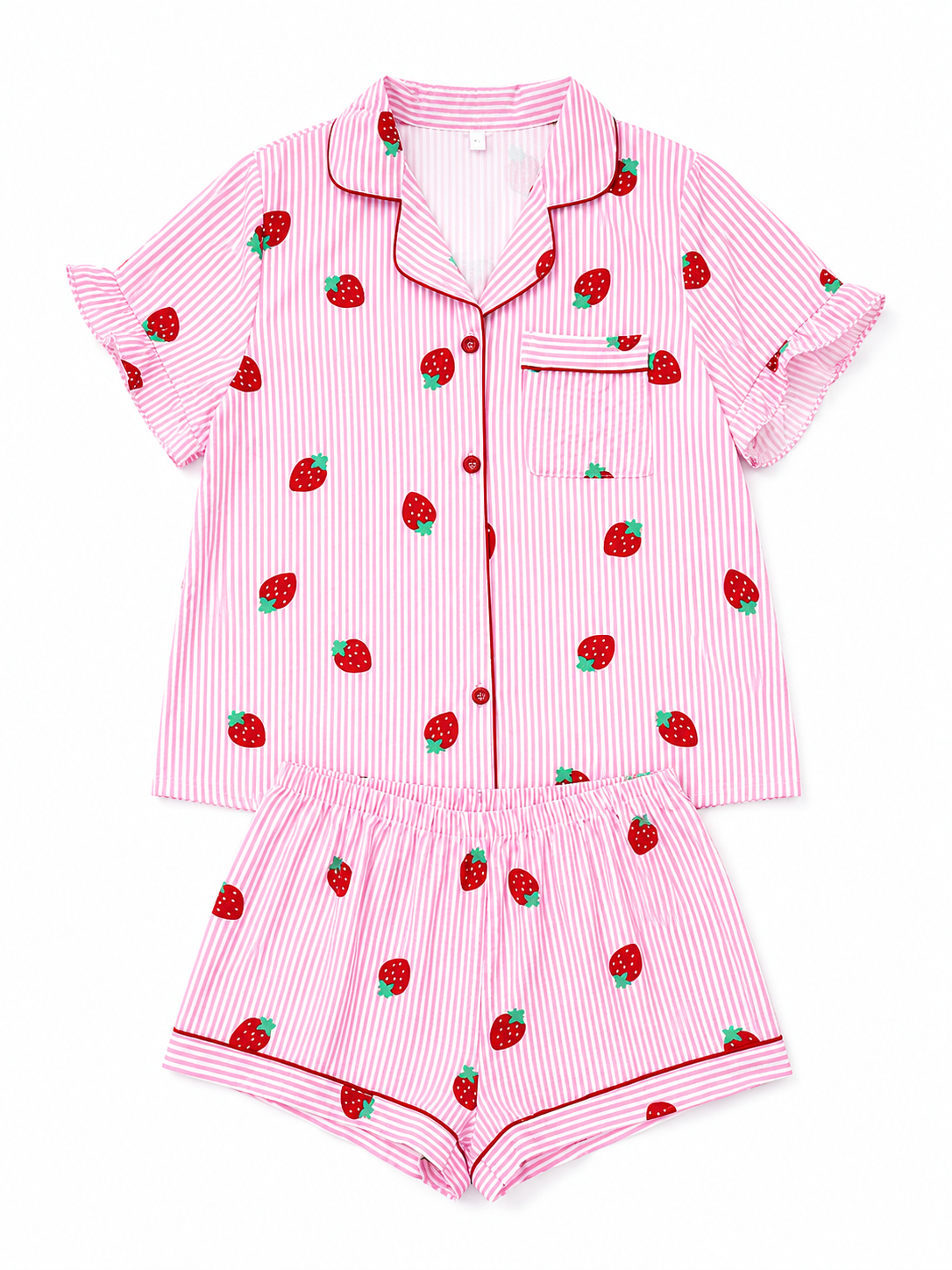 Pijama Dama Fresas Rosa