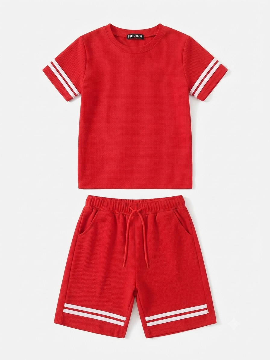 Set niño deportivo de playera y short rojo