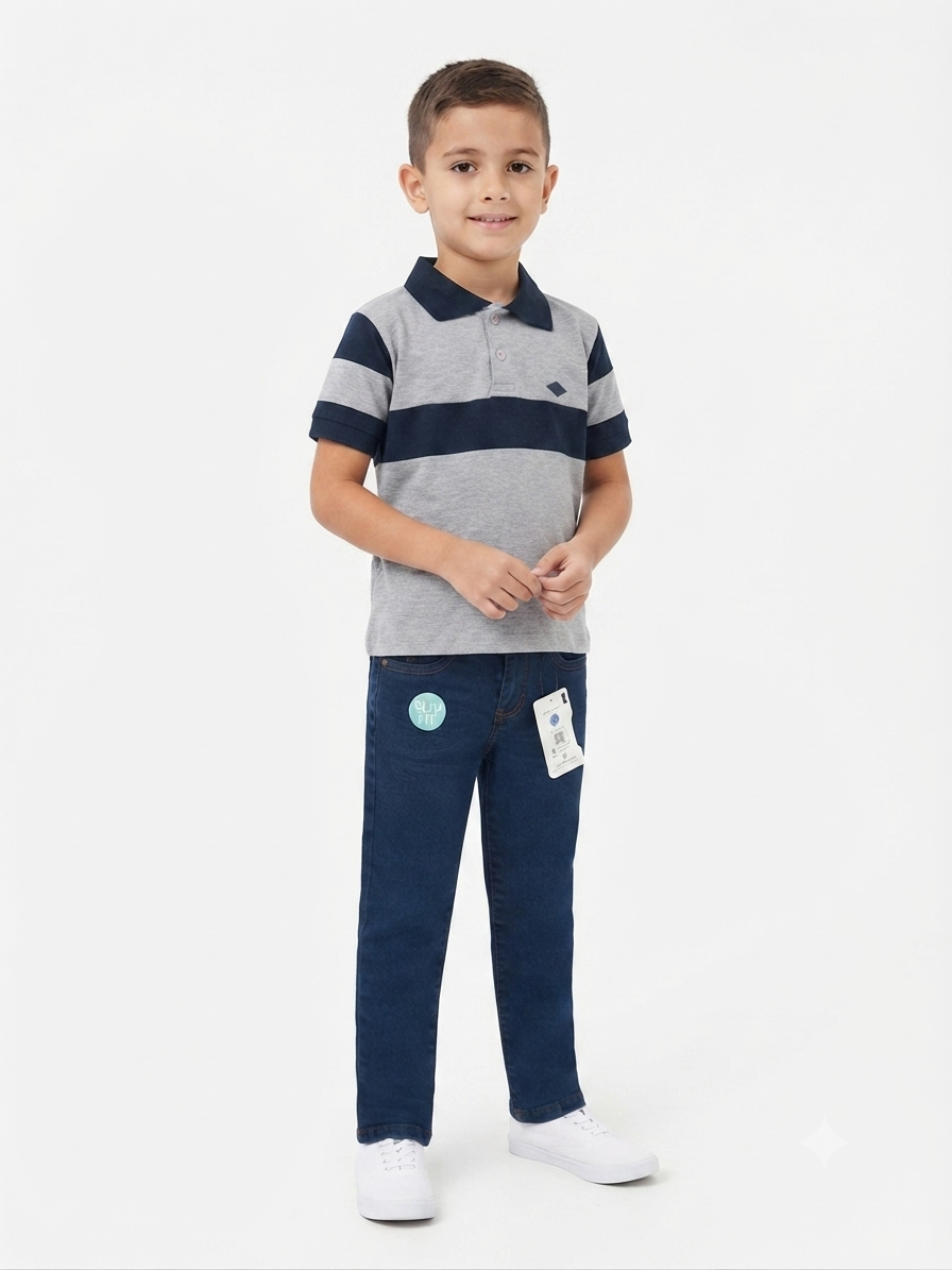 Set niño polo + pantalón de mezclilla