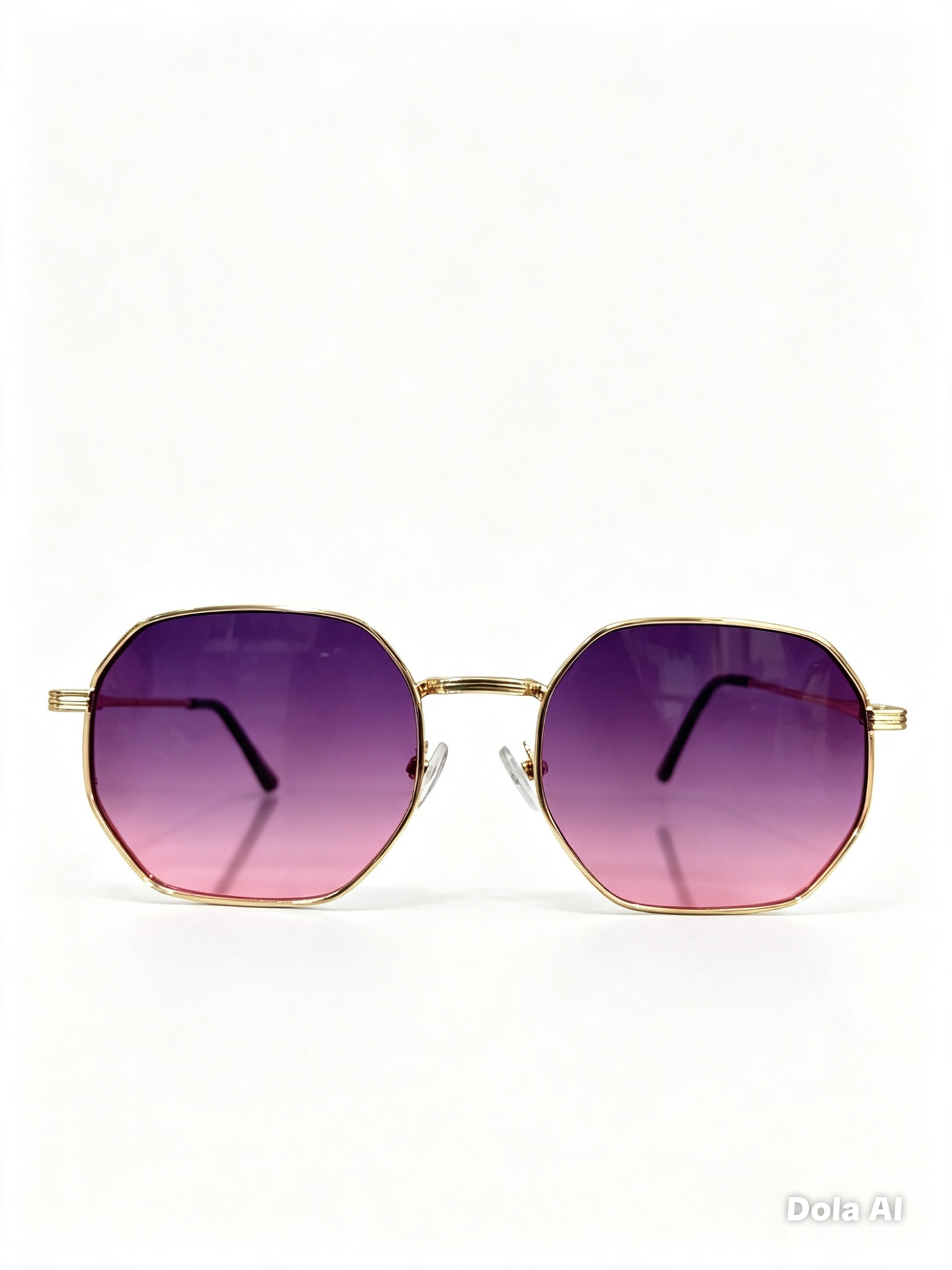 Lentes dama octagonales con degradado morado