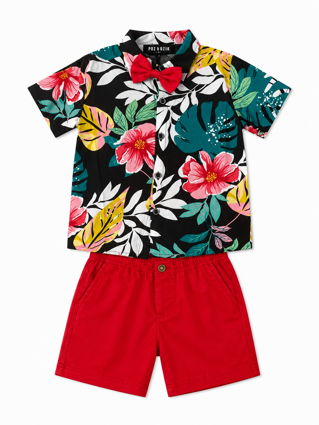 Set niño tropical con moño 🍃🌺